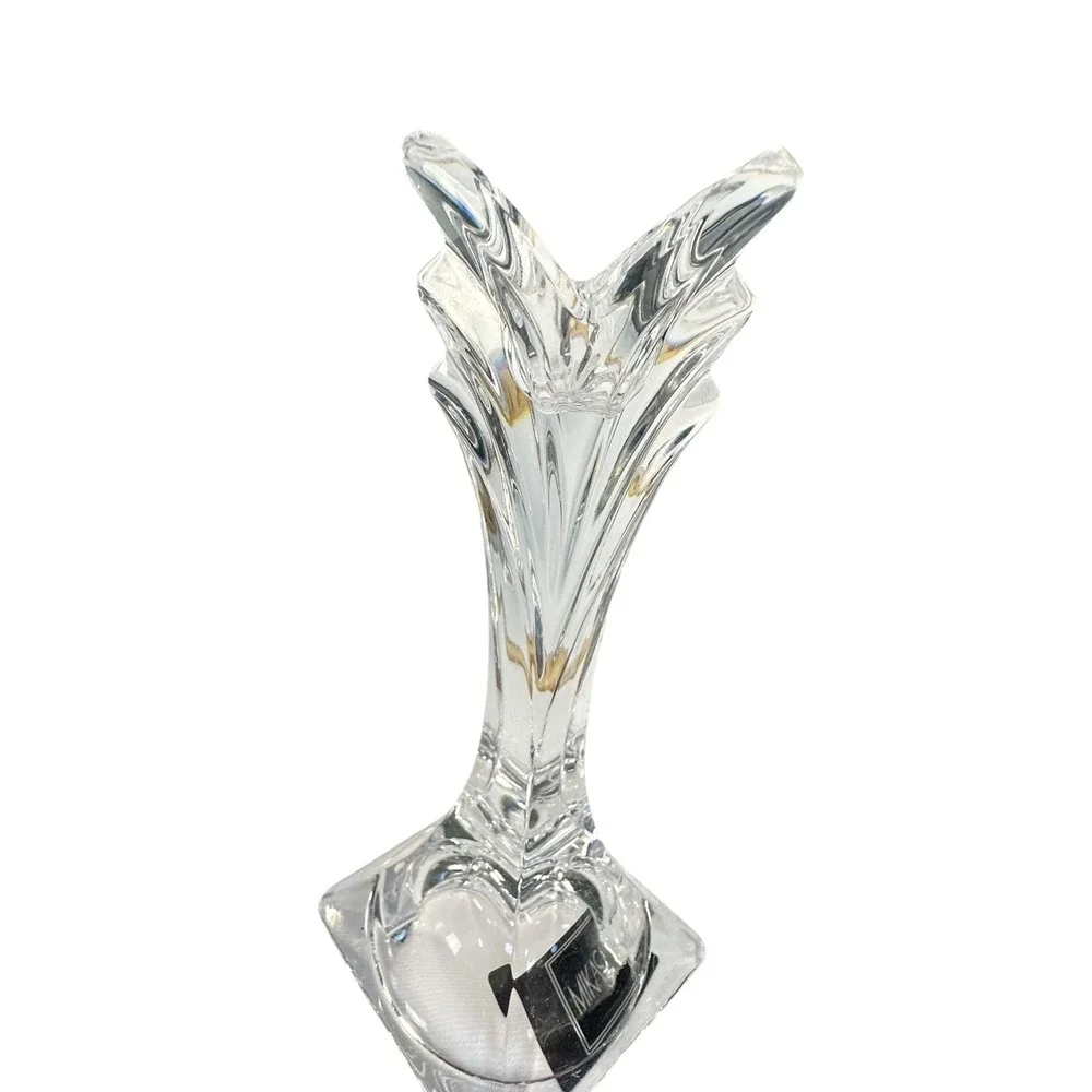 Mikasa Crystal‎ Flower Bud Vase Clear Glass Diamond Cut Base Elegant Decor